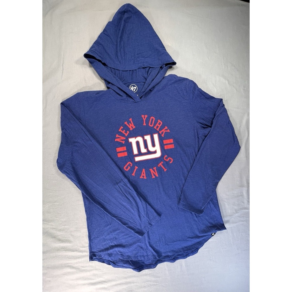47 Brand New York Giants Long Sleeve Hooded Shirt Men's Large Football NFL